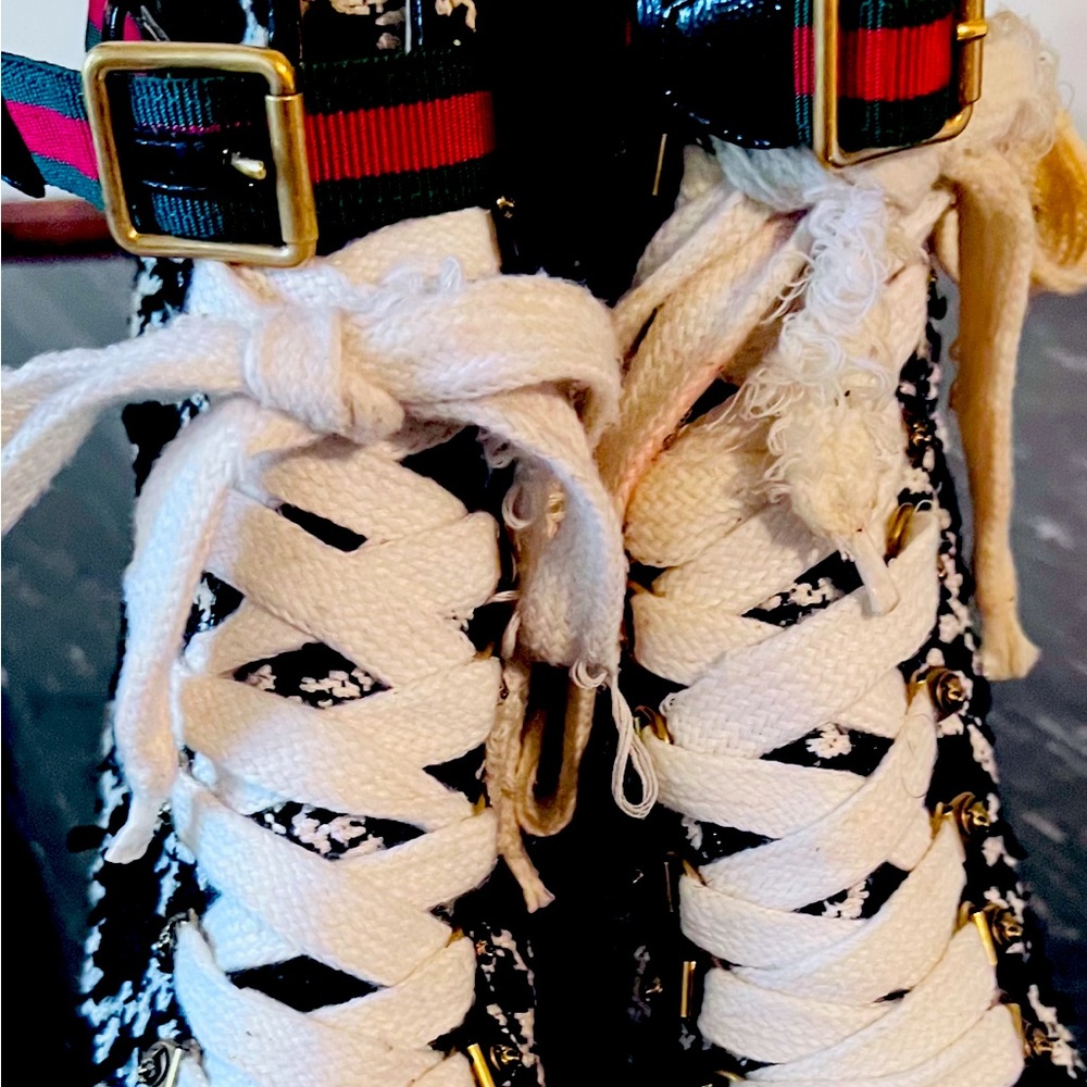 Gucci sylvie Tweed web strap Monogram GG Logo